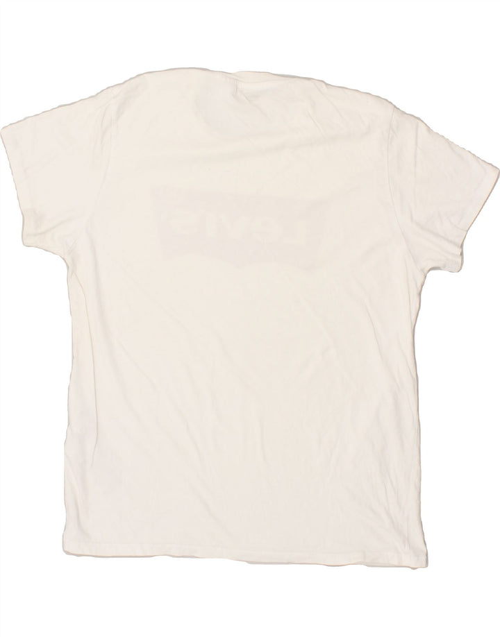 LEVI'S Mens Graphic T-Shirt Top Large White Cotton Vintage Levi's and Second-Hand Levi's from Messina Hembry 