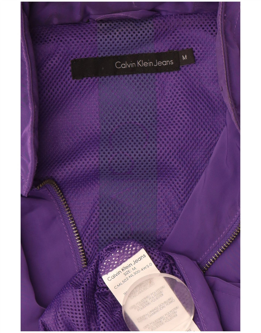 Calvin Klein Jeans Womens Graphic Bomber Jacket UK 14 Medium Purple
