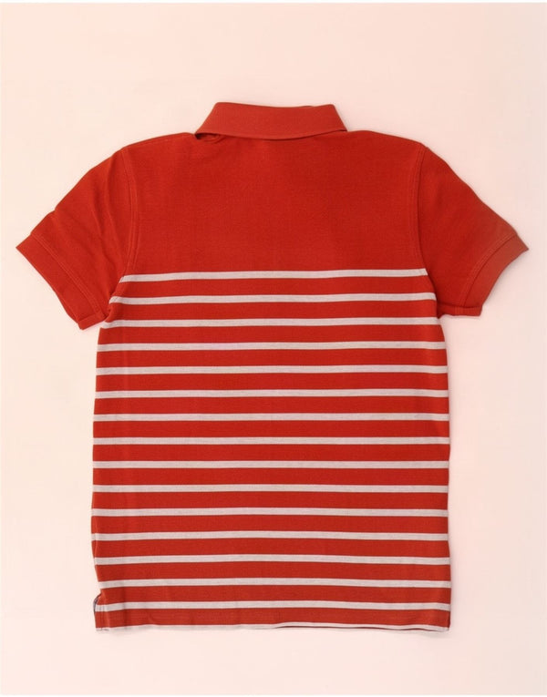 Tommy Hilfiger Mens Custom Fit Polo Shirt Medium Orange Striped Cotton