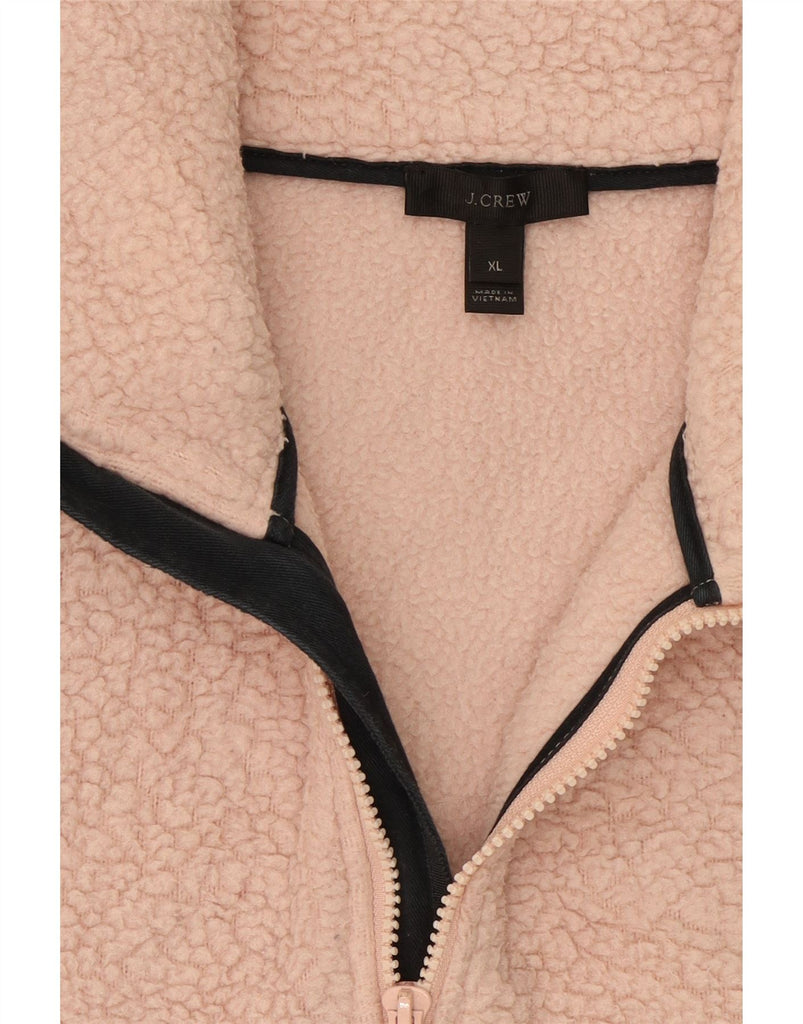 J. CREW Womens Zip Neck Fleece Jumper UK 18 XL Pink Polyester Vintage J. Crew and Second-Hand J. Crew from Messina Hembry 