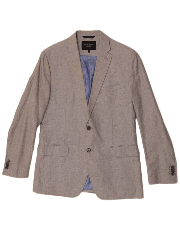 Banana Republic Mens Regular Fit 2 Button Blazer Jacket UK 40 Large Grey
