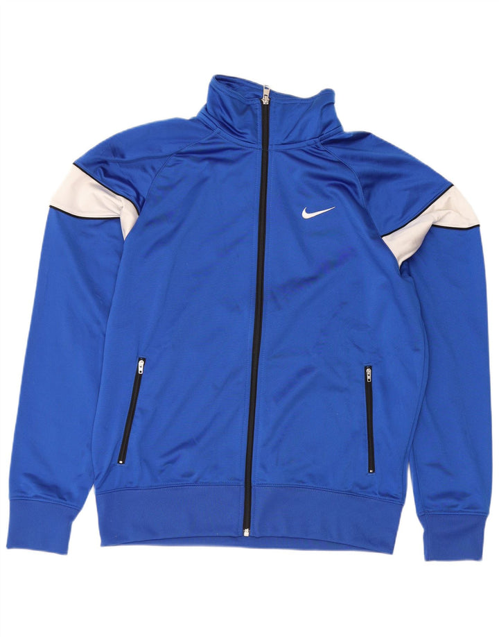 Nike Mens Tracksuit Top Jacket Medium Blue Colourblock Polyester
