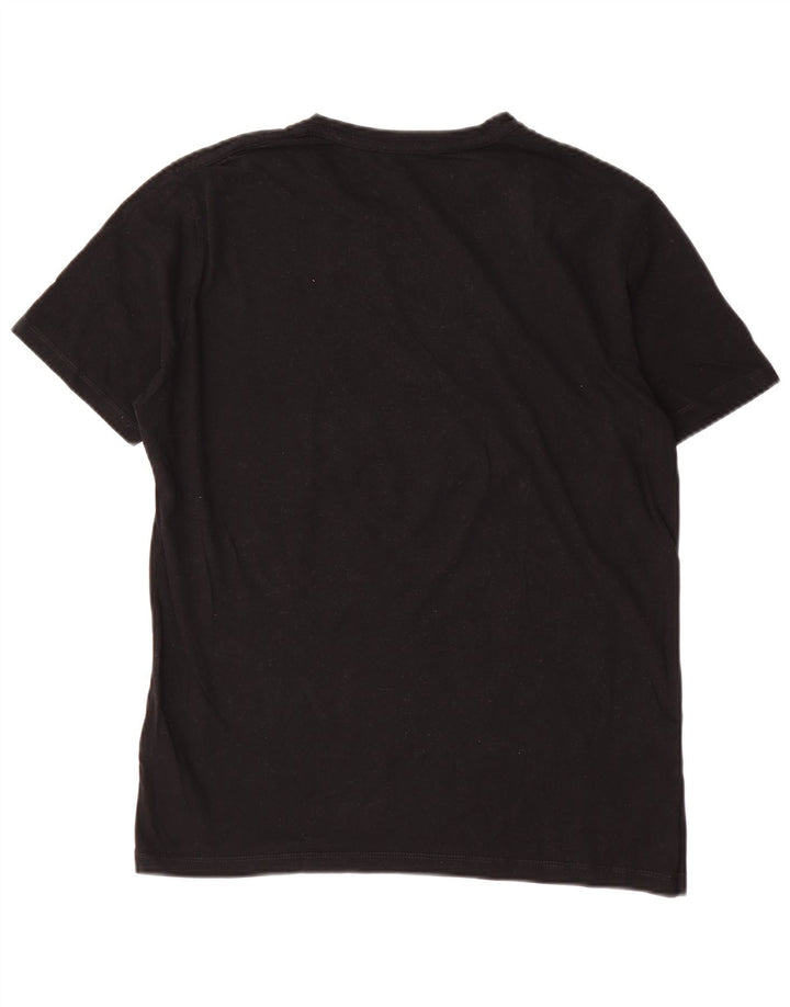 All Saints Mens T-Shirt Top Medium Black Cotton