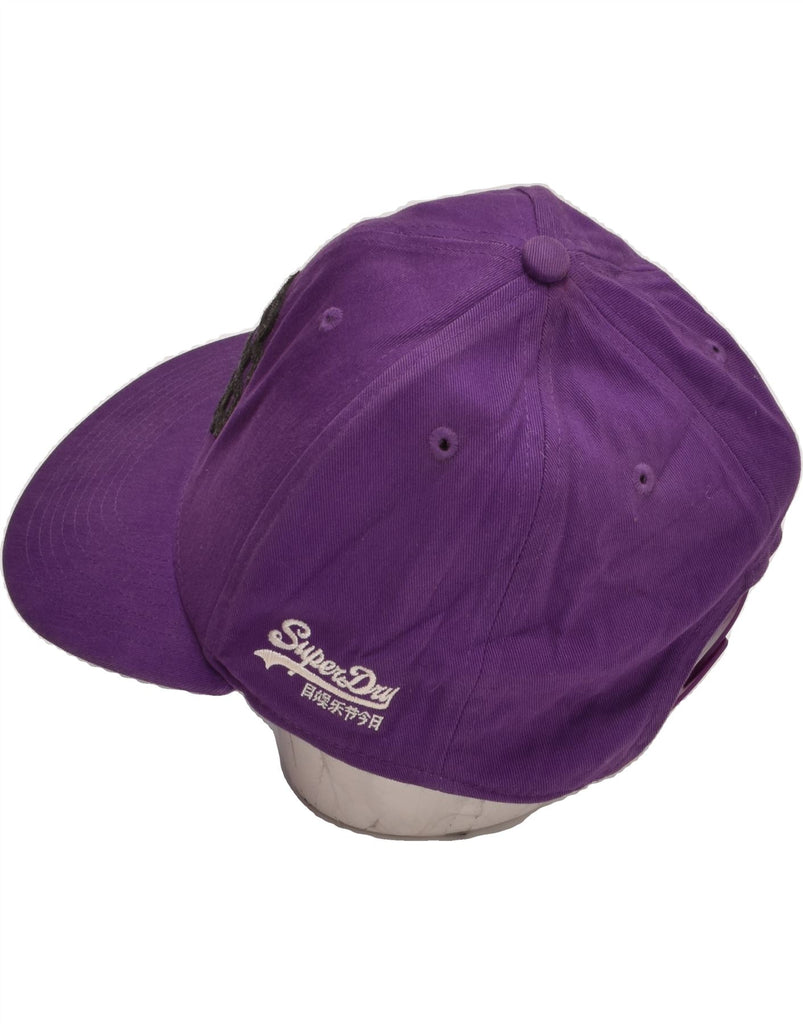 SUPERDRY Mens Graphic Ear Flap Snapback Cap One Size Purple Cotton | Vintage Superdry | Thrift | Second-Hand Superdry | Used Clothing | Messina Hembry 
