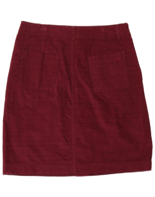 WEIRD FISH Womens Corduroy Skirt UK 10 Small W30 Burgundy Cotton