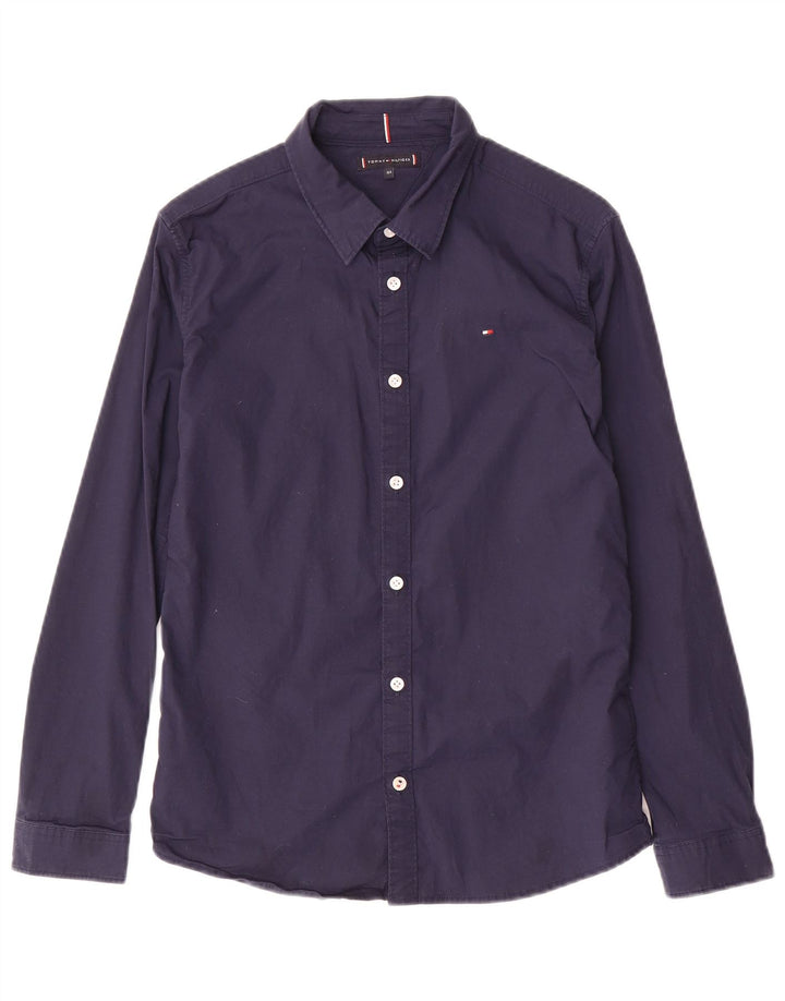 TOMMY HILFIGER Boys Shirt 13-14 Years Navy Blue Cotton