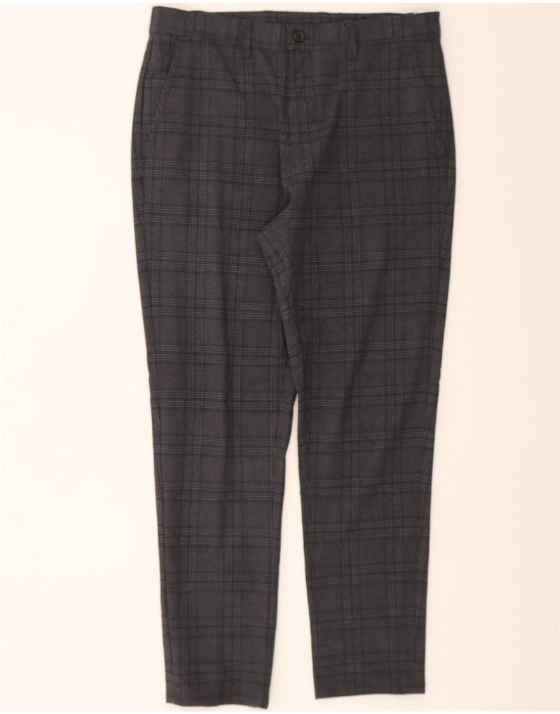 ZARA Mens Slim Suit Trousers EU 40 Medium W31 L28 Grey Check Polyester Vintage Zara and Second-Hand Zara from Messina Hembry 
