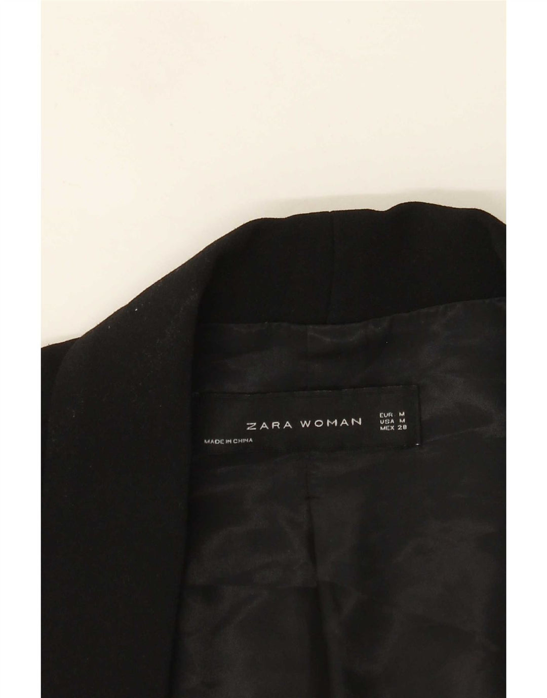 Zara Womens 3/4 Sleeve Open Blazer Jacket UK 14 Medium Black