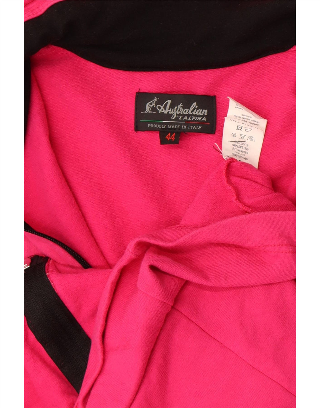 AUSTRALIAN L'ALPINA Womens Tracksuit Top Jacket IT 44 Medium Pink Cotton