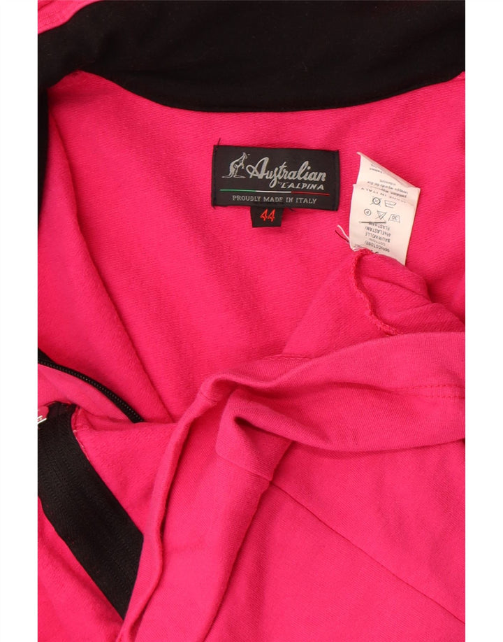 AUSTRALIAN L'ALPINA Womens Tracksuit Top Jacket IT 44 Medium Pink Cotton