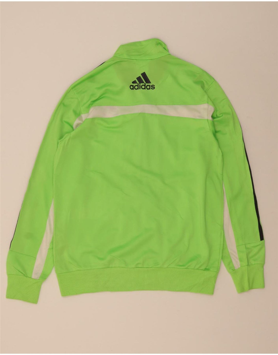 ADIDAS Mens Graphic Tracksuit Top Jacket Small Green Colourblock Polyester