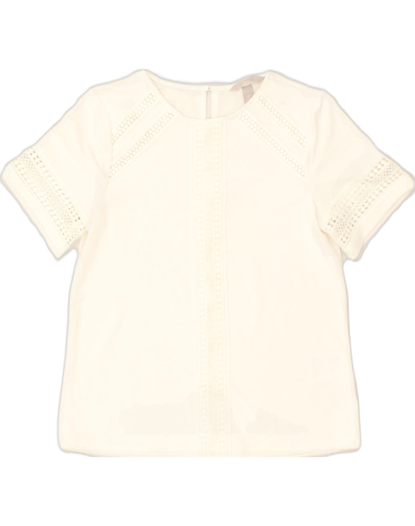 H&M Womens Blouse Top UK 6 XS White Polyester | Vintage H&M | Thrift | Second-Hand H&M | Used Clothing | Messina Hembry 