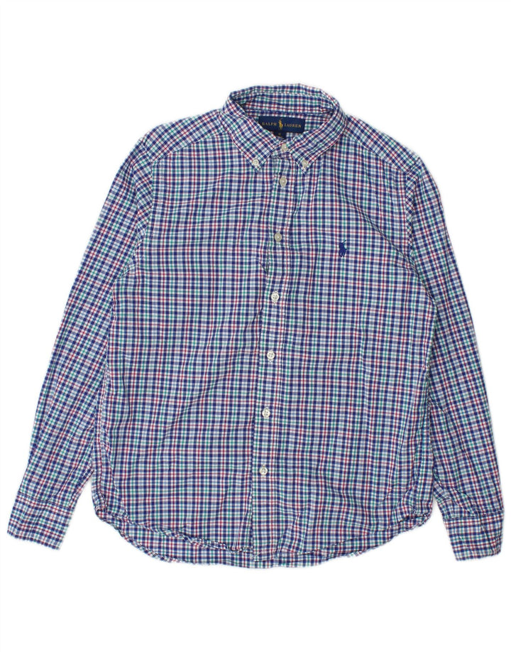 Ralph Lauren Boys Shirt 13-14 Years Blue Gingham Cotton