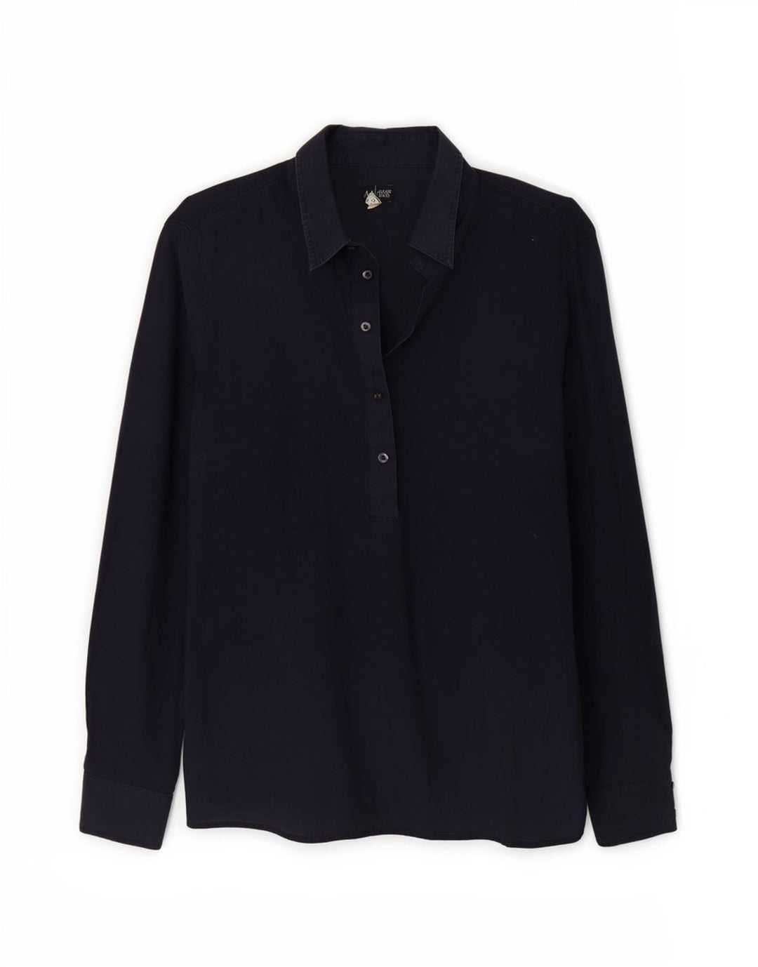 Armani Jeans Womens Pullover Shirt IT 42 Medium Navy Blue Linen