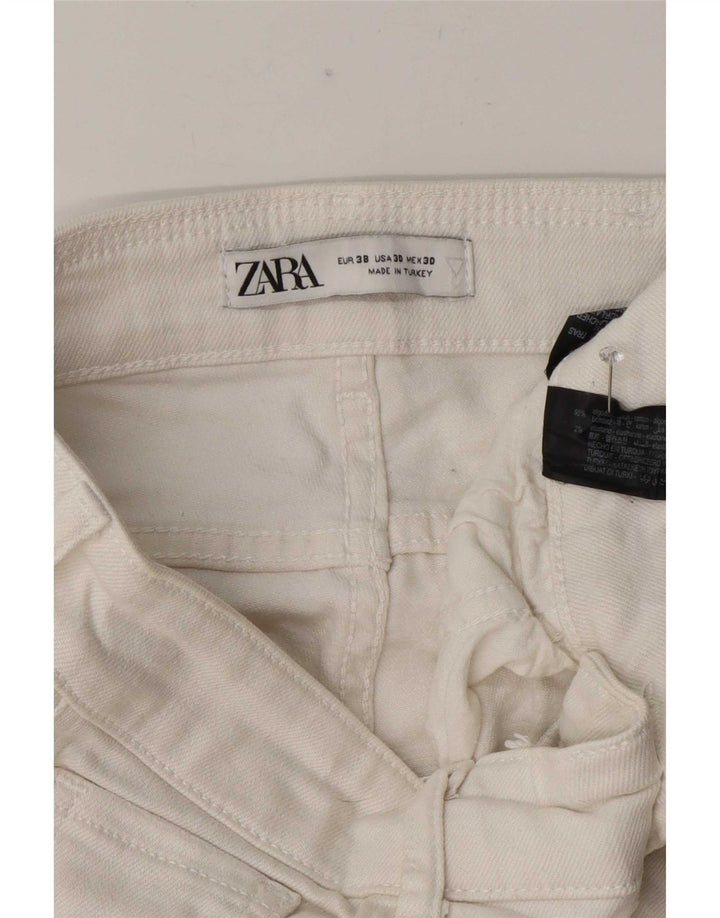 Zara Mens Distressed Slim Jeans EU 38 Small W30 L27 White Cotton