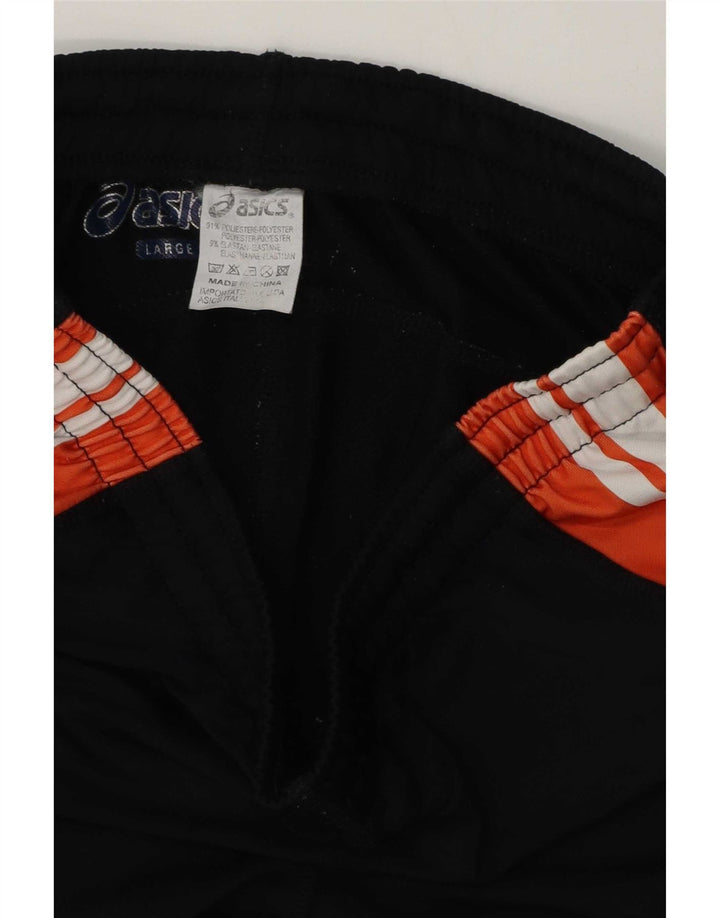 Asics Womens Bermuda Sport Shorts UK 14 Large Black Colourblock Polyester