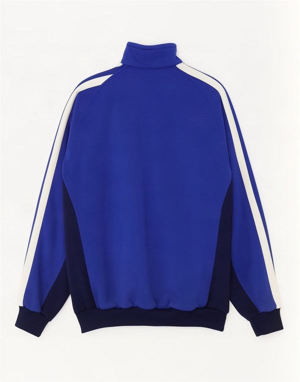 Adidas Mens Tracksuit Top Jacket UK 42/44 Large Blue Colourblock Polyester