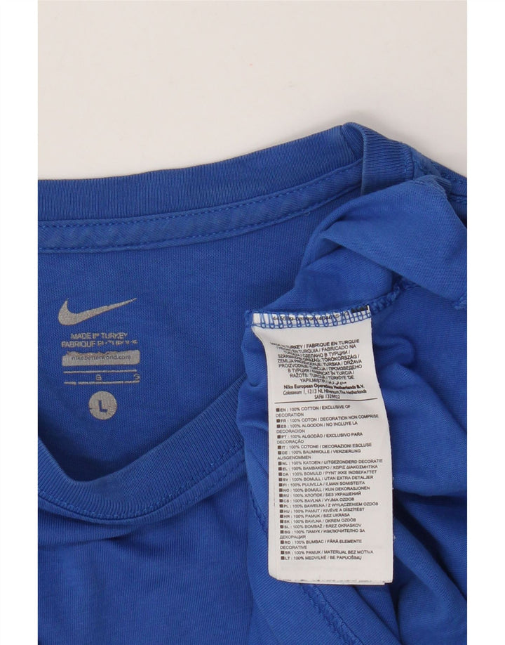 Nike Mens HELLAS VERONA T-Shirt Top Large Blue Cotton