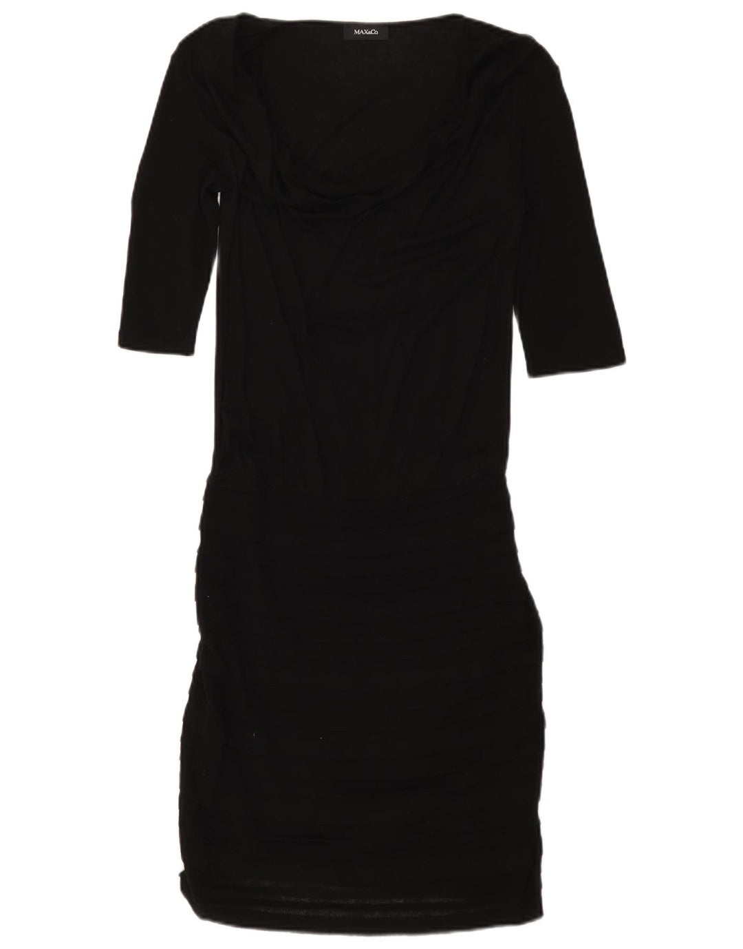 Max & Co. Womens 3/4 Sleeve Shift Dress UK 8 Small Black