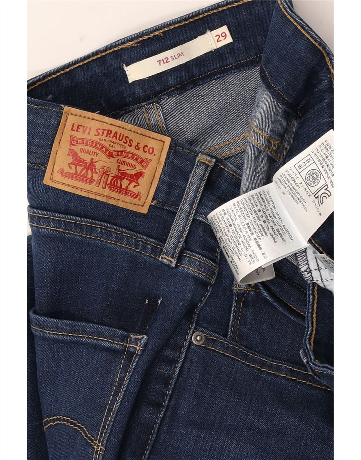Levi's Womens 712 Slim Jeans W29 L28 Blue Cotton