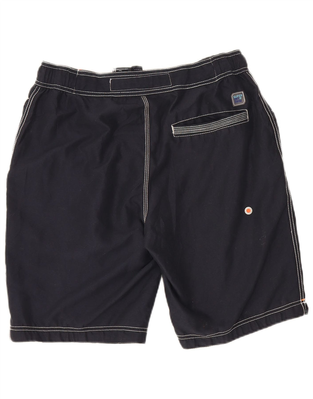 Superdry Mens Graphic Regular Swimming Shorts Large Navy Blue Polyester
