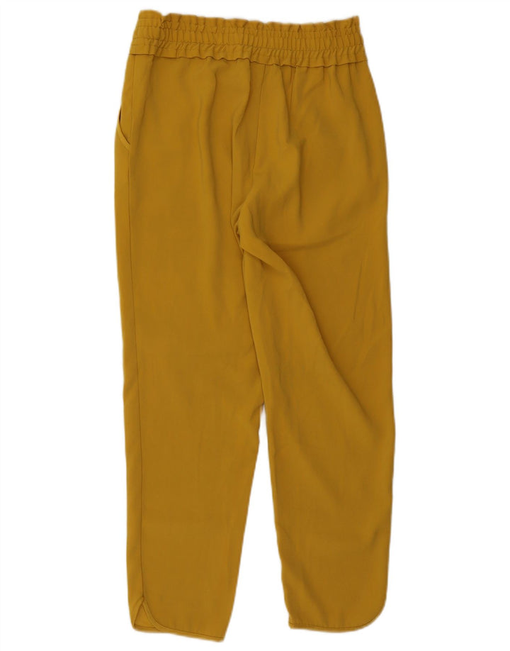 ZARA Womens Tapered Cropped Trousers Small W26 L25 Yellow Polyester