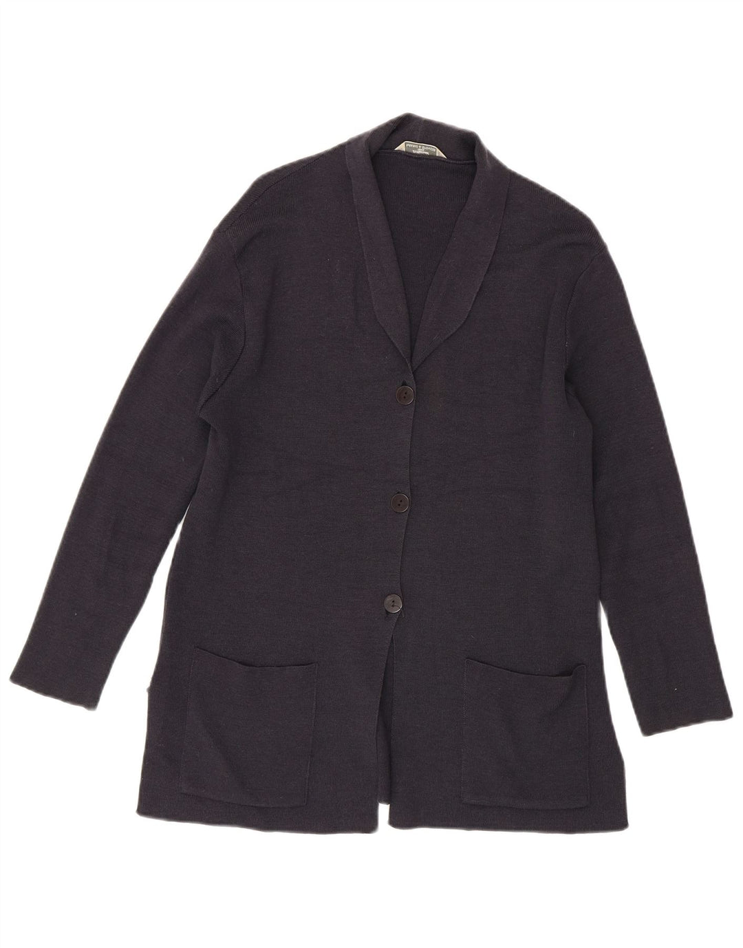 Marks & Spencer Womens Oversized Cardigan Sweater UK 10 Small Purple Wool