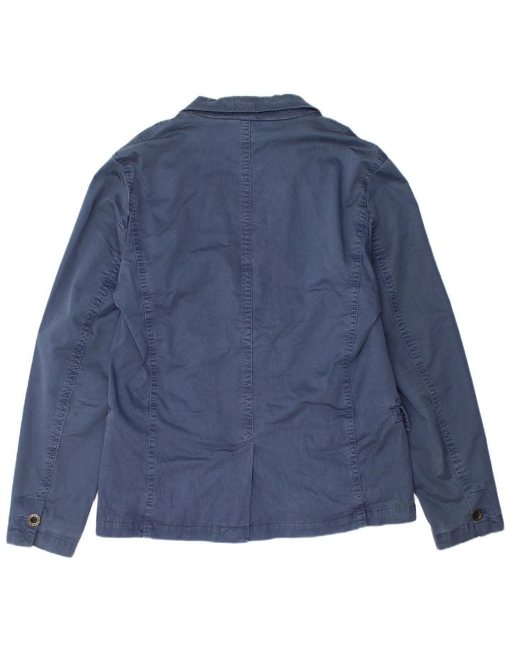 Calvin Klein Jeans Mens 2 Button Blazer Jacket UK 42 XL Blue Cotton