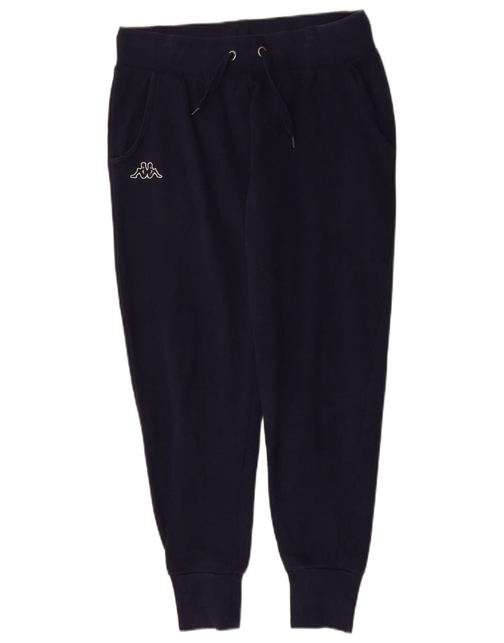 KAPPA Womens Tracksuit Trousers Joggers UK 14 Medium  Navy Blue Cotton