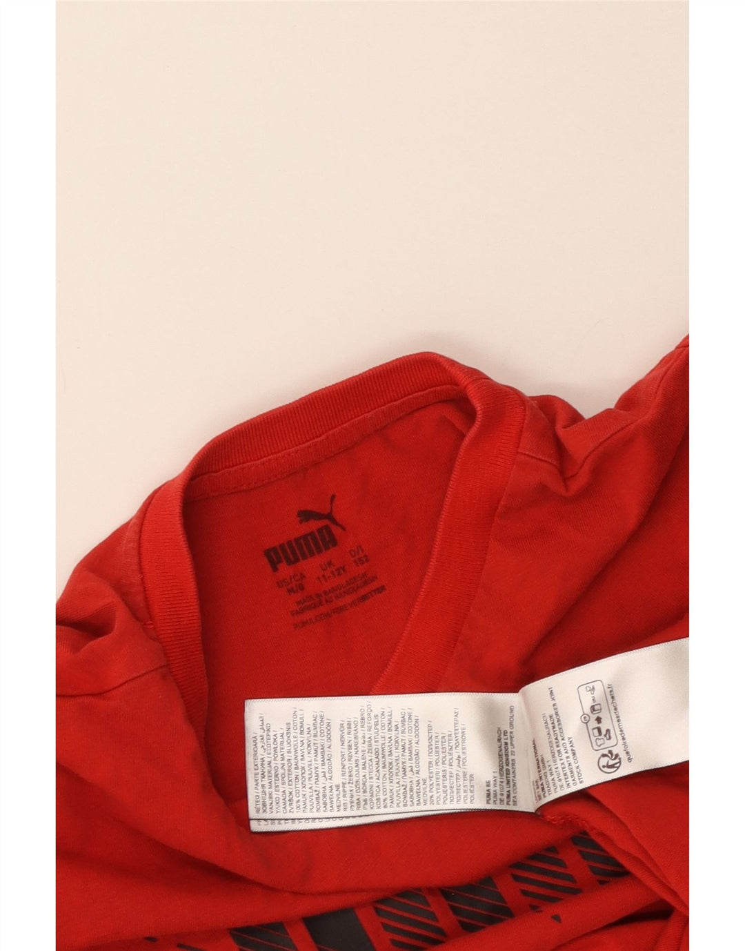Puma Boys Graphic T-Shirt Top 11-12 Years Red Cotton