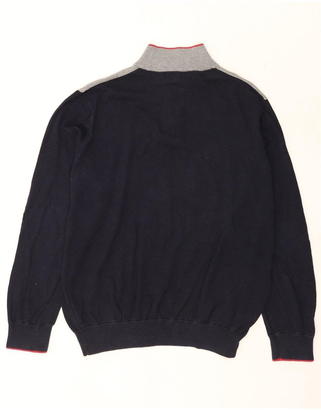 Marks & Spencer Mens Blue Harbour Zip Neck Jumper Sweater XL Navy Blue