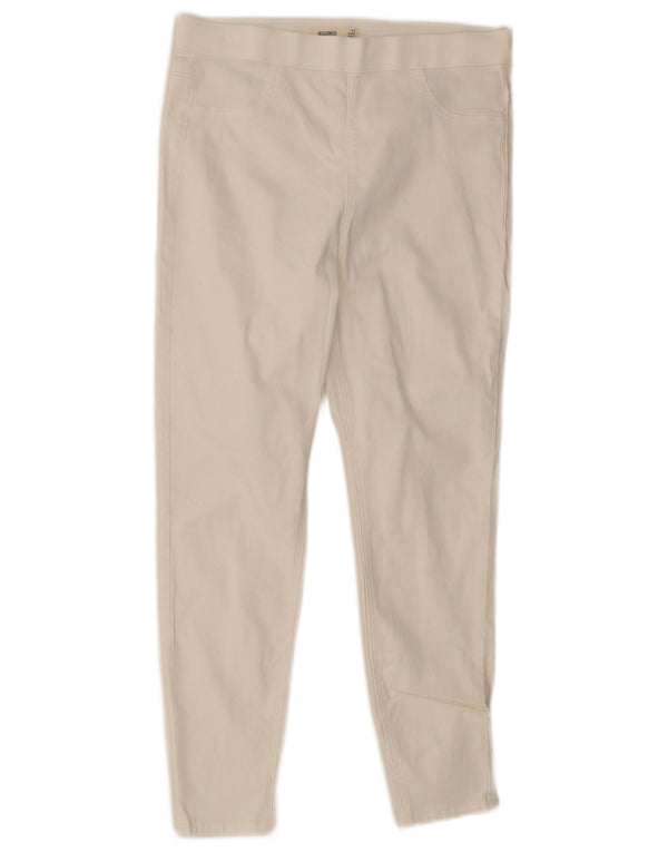 Marks & Spencer Womens Crop Casual Trousers UK 12 Medium W30 L25 White
