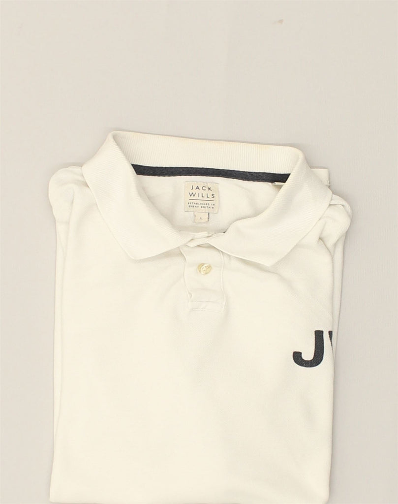 JACK WILLS Mens Polo Shirt Large White | Vintage Jack Wills | Thrift | Second-Hand Jack Wills | Used Clothing | Messina Hembry 