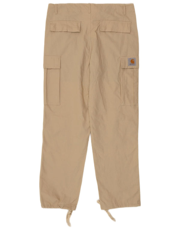 Carhartt Mens Straight Cargo Trousers Medium W34 L29 Beige Cotton