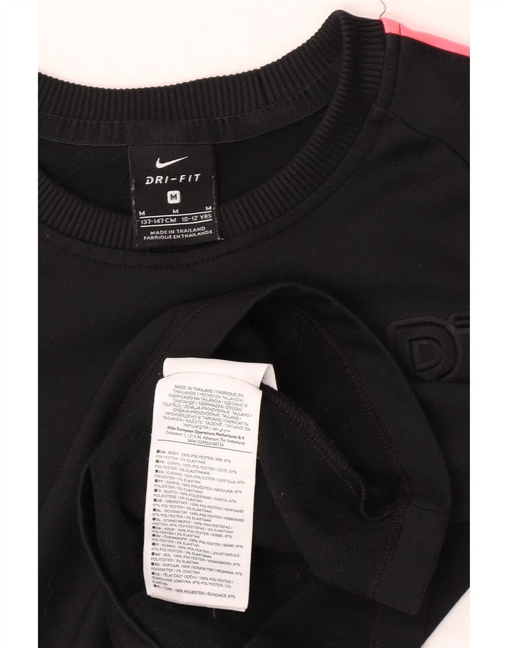 Nike Boys Dri Fit Graphic Sweatshirt Jumper 10-11 Years Medium Black