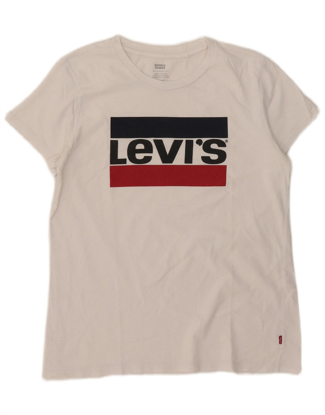 Levi's Womens Graphic T-Shirt Top UK 14 Medium White