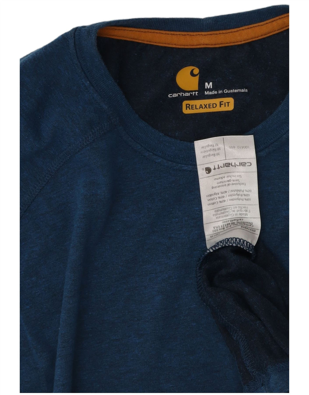 CARHARTT Mens Relaxed Fit T-Shirt Top Medium Blue Polyester
