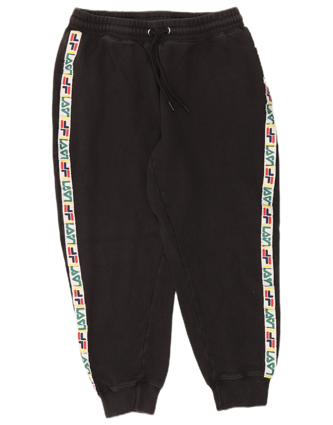 Fila Mens Graphic Tracksuit Trousers Joggers Medium  Black Cotton
