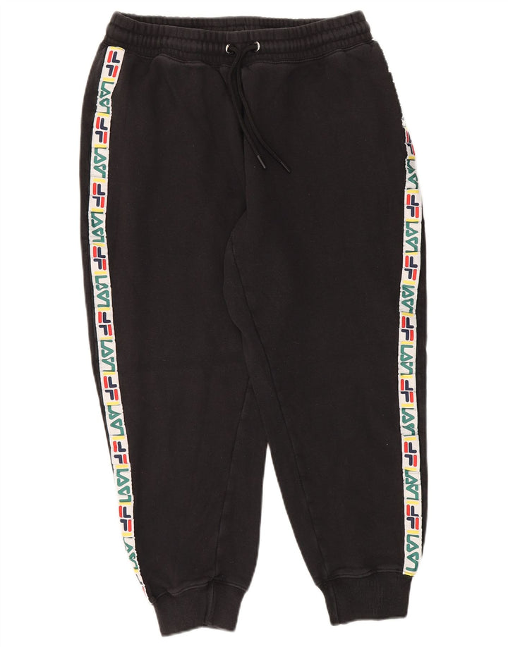 Fila Mens Graphic Tracksuit Trousers Joggers Medium  Black Cotton
