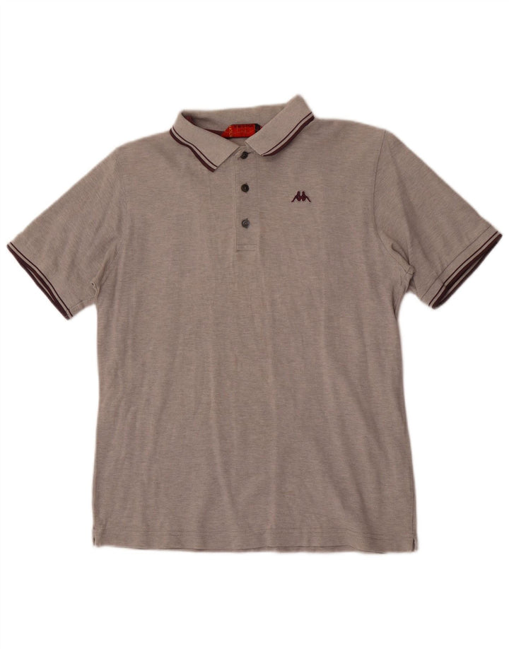 Kappa Mens Polo Shirt Small Grey Flecked Cotton