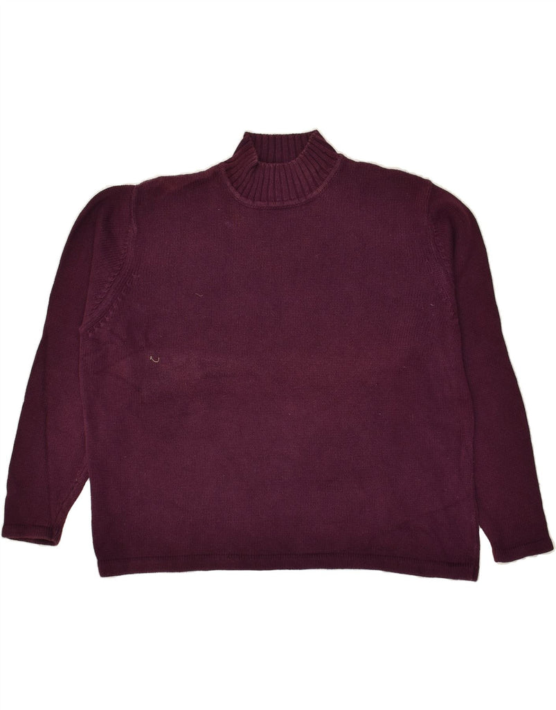 EDDIE BAUER Womens Loose Fit Turtle Neck Jumper Sweater UK 18 XL Burgundy | Vintage Eddie Bauer | Thrift | Second-Hand Eddie Bauer | Used Clothing | Messina Hembry 