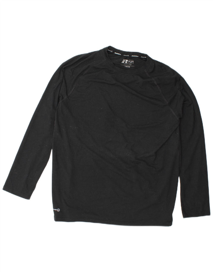 RUSSELL ATHLETIC Mens Dri-Power Top Long Sleeve XL Black Polyester