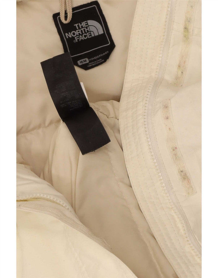 The North Face Womens Hooded Padded Jacket UK 14 Medium Beige Nylon