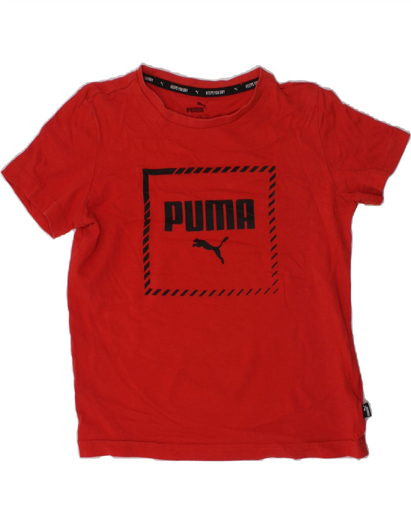 PUMA Boys Graphic T-Shirt Top 9-10 Years Red Cotton | Vintage Puma | Thrift | Second-Hand Puma | Used Clothing | Messina Hembry 