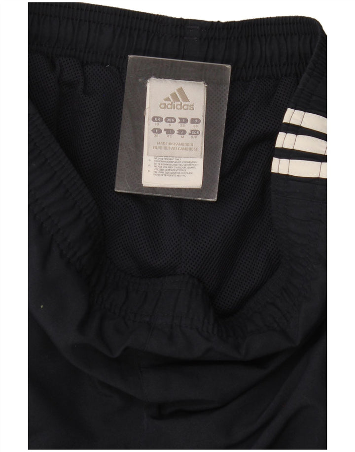 Adidas Womens Capri Tracksuit Trousers UK 10 Small Navy Blue Polyester
