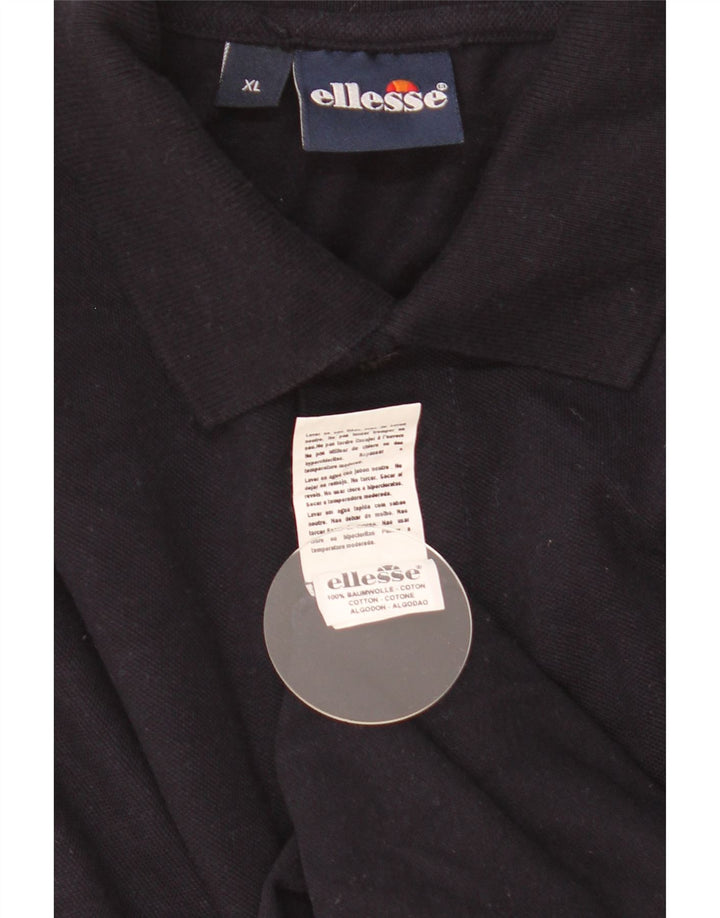 Ellesse Mens Polo Shirt XL Navy Blue Cotton