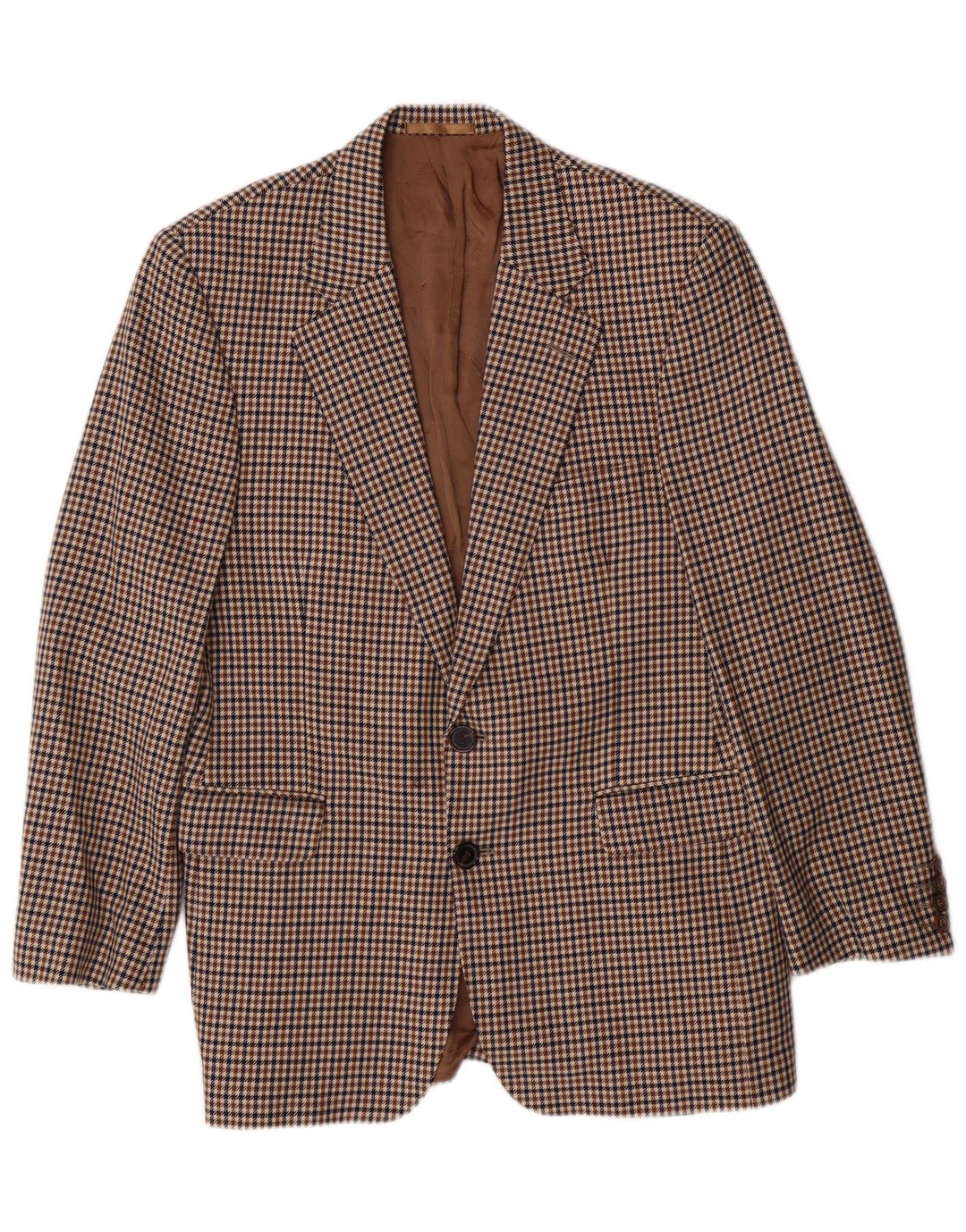 AQUASCUTUM Mens Blazer Blazer Jacket UK 40 Large Brown Houndstooth Classic