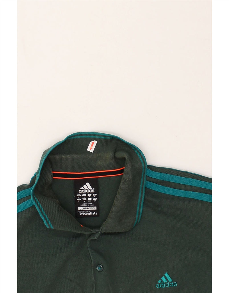 ADIDAS Mens Clima 365 Polo Shirt Large Green Cotton | Vintage Adidas | Thrift | Second-Hand Adidas | Used Clothing | Messina Hembry 