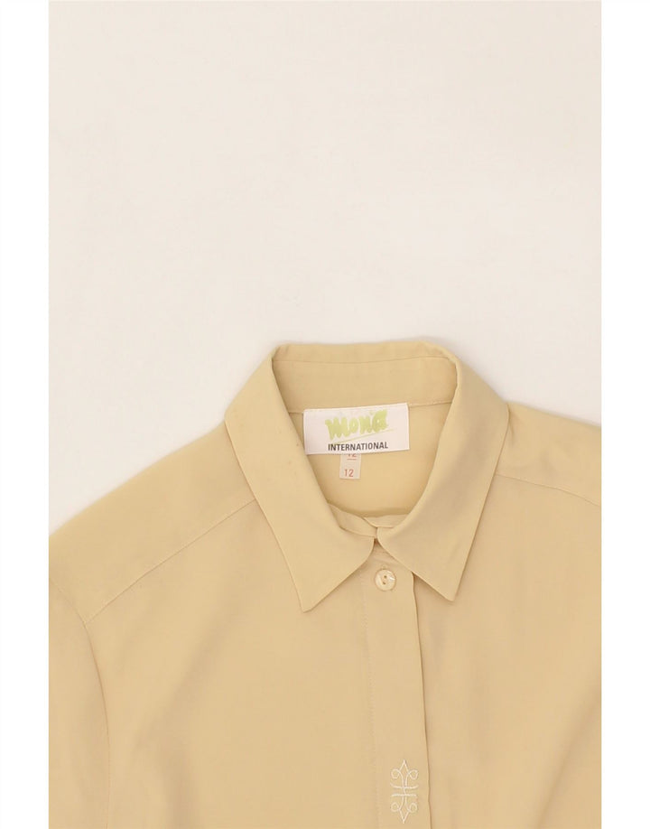 MONA Womens Shirt Blouse UK 12 Medium  Beige Viscose Vintage Mona and Second-Hand Mona from Messina Hembry 