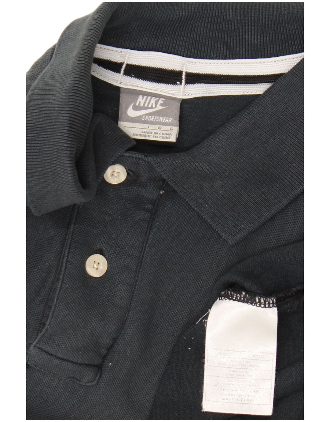 Nike Mens Polo Shirt Large Navy Blue Cotton